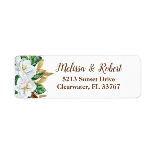 Elegant Magnolia Return Address Labels