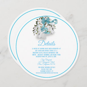 Elegant Magnolia Round Wedding Bells Enclosure Invitation
