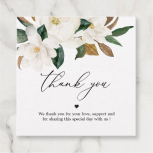 Elegant Magnolia Thank You Favor Tags