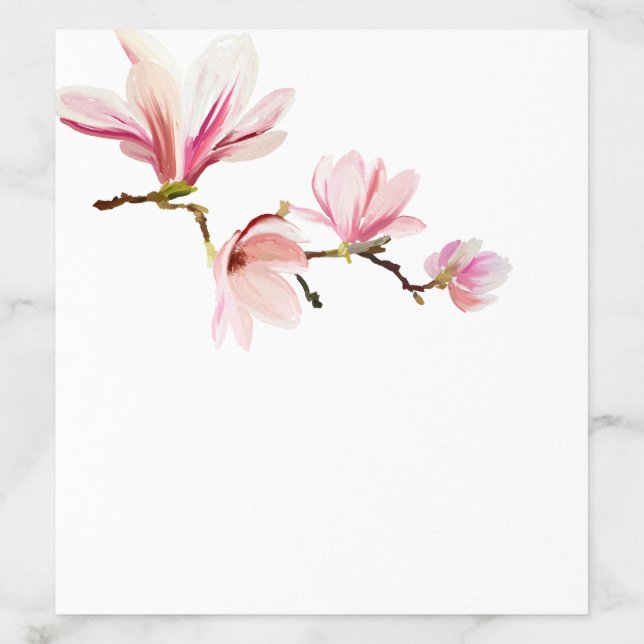 Elegant Magnolia Watercolor Bridal Shower Envelope Liner (Design)