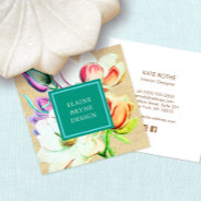 Elegant Magnolia Watercolor Floral  Business Card at Zazzle