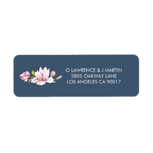 Elegant Magnolia Watercolor Floral Label