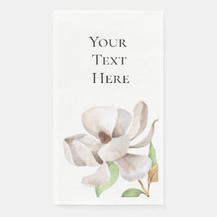 Elegant Magnolia Watercolor Paper Guest Towel