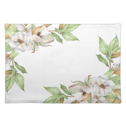 Elegant Magnolia Watercolor Placemat