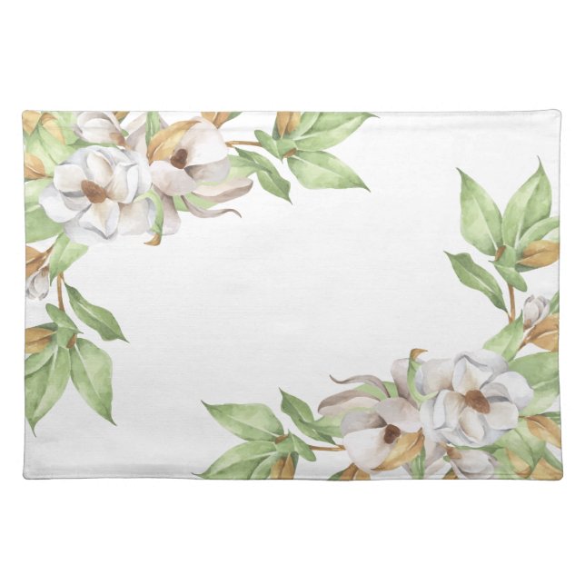 Elegant Magnolia Watercolor Placemat (Front)