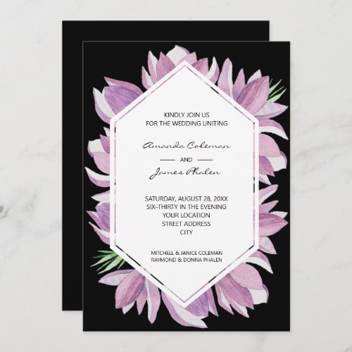 Elegant Magnolia Watercolor Wedding Invitation