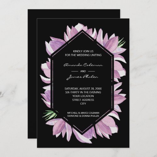 Elegant Magnolia Watercolor Wedding Invitation