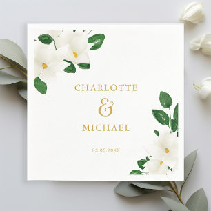 Elegant Magnolia Wedding Napkins
