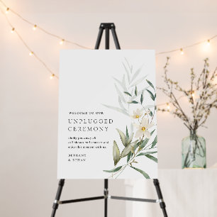 Elegant Magnolia Wedding Unplugged Ceremony Sign