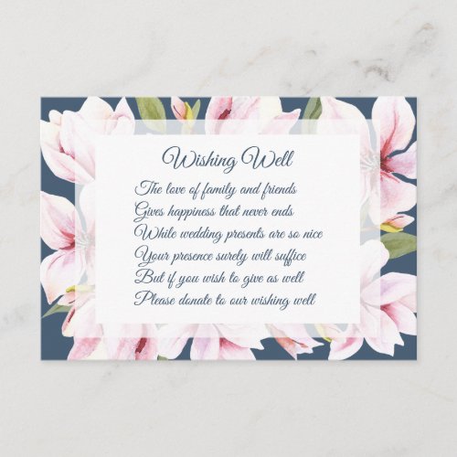 Elegant Magnolia Wedding Wishing Well Cards
