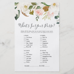 Elegant Magnolia What&#39;s In Your Purse Game Flyer