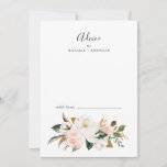 Elegant Magnolia | White and Blush Wedding Advice Card<br><div class="desc">This elegant magnolia white and blush wedding advice card is perfect for a modern classy wedding and can be used for any event. The soft floral design features watercolor blush pink peonies, stunning white magnolia flowers and cotton with gold and green leaves in a luxurious arrangement. These advice cards can...</div>