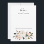 Elegant Magnolia | White and Blush Wedding Advice Card<br><div class="desc">This elegant magnolia white and blush wedding advice card is perfect for a modern classy wedding and can be used for any event. The soft floral design features watercolor blush pink peonies, stunning white magnolia flowers and cotton with gold and green leaves in a luxurious arrangement. These advice cards can...</div>