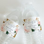 Elegant Magnolia | White and Blush Wedding Water Bottle Label