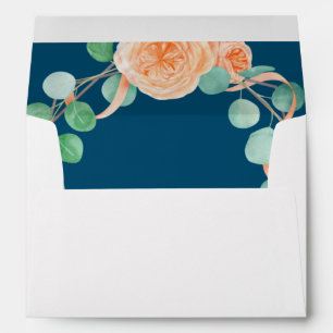 Elegant Magnolia White & Blush Wedding Envelope