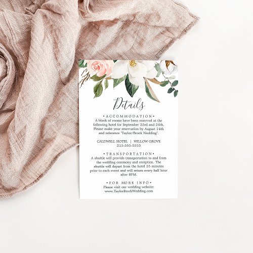 Elegant Magnolia  White Details Enclosure Card