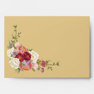 Elegant Magnolia White & Mustard Yellow Wedding Envelope