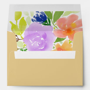 Elegant Magnolia White & Mustard Yellow Wedding Envelope