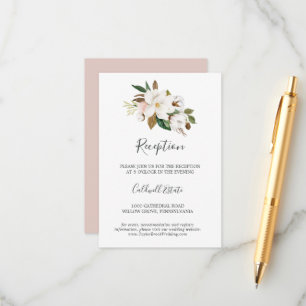 Elegant Magnolia White Reception Insert Card