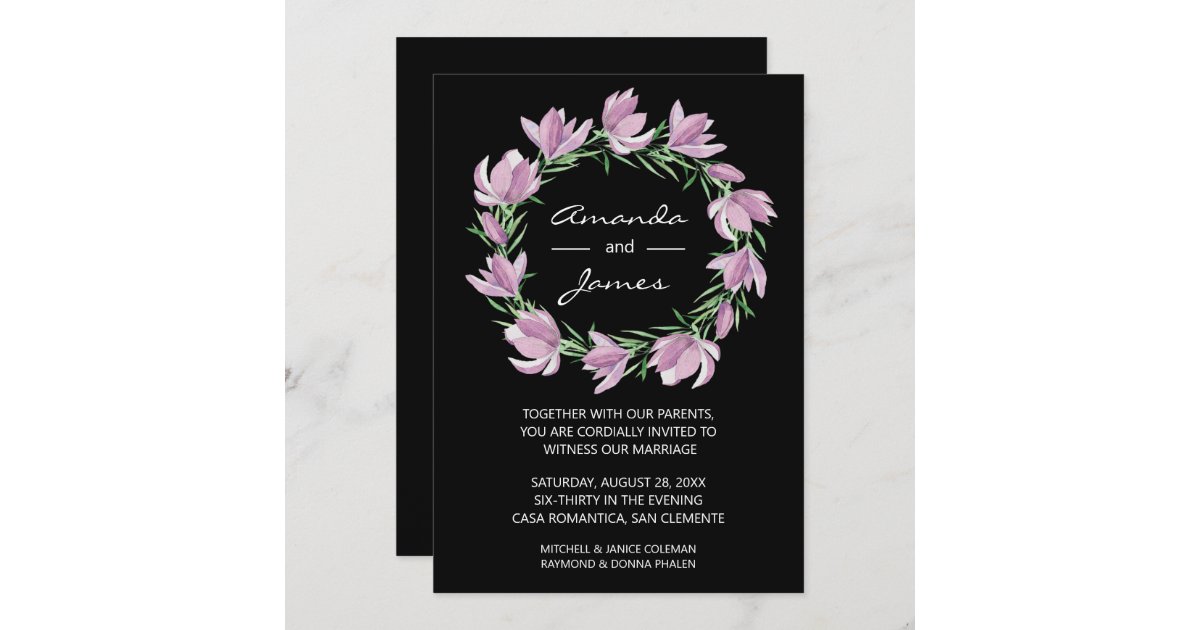 Elegant Wreath Wedding Invitations