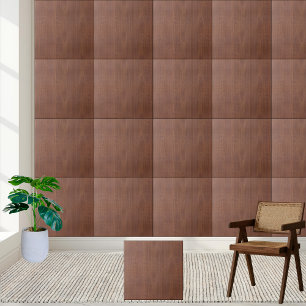 Elegant Mahogany Wood Grain - Brown Wooden  Ceramic Tile