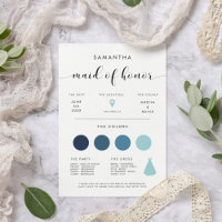 Elegant Maid of Honor info card
