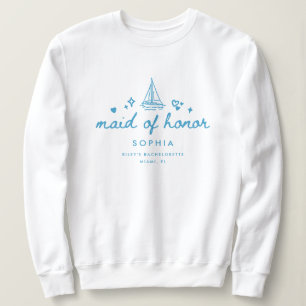 Elegant Maid of Honor Script Bachelorette Wedding Sweatshirt