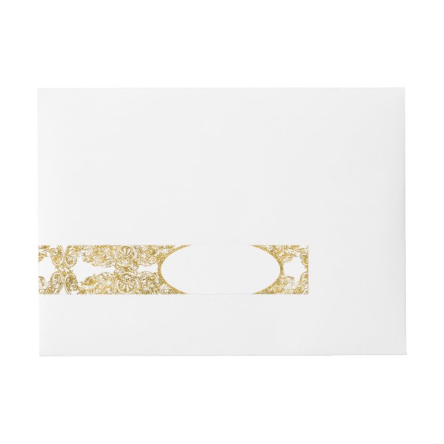 Elegant Mailing Address Monogram Engraved Filigree Wrap Around Address Label (Front)