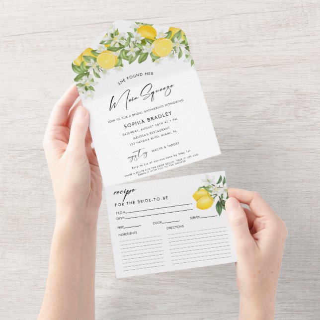 Elegant Main Squeeze Bridal Shower  All In One Invitation (Tearaway)