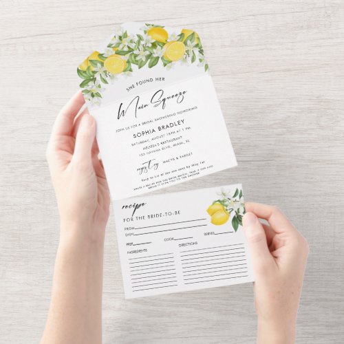 Elegant Main Squeeze Bridal Shower  All In One Invitation