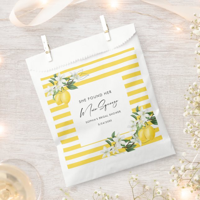 Elegant Main Squeeze Bridal Shower Favor Bag (Clipped)