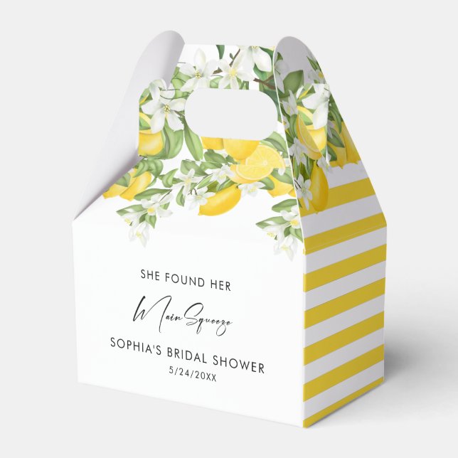 Elegant Main Squeeze Bridal Shower  Favor Box (Front Side)