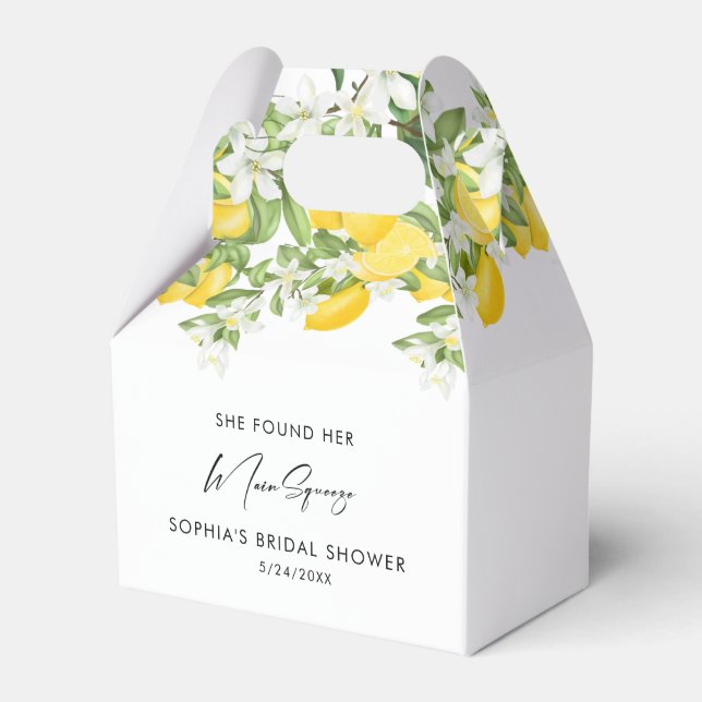 Elegant Main Squeeze Bridal Shower  Favor Boxes (Front Side)