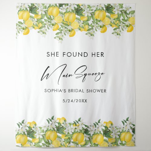 Elegant Main Squeeze Bridal Shower Photo Backdrop