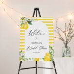 Elegant Main Squeeze Bridal Shower Welcome Sign<br><div class="desc">She found her Main Squeeze! This elegant collection of Bridal Shower stationary features a watercolor lemon and white floral design. It is accented by a modern script. Modern lemons and whimsical yellow are sure to wow the bride!</div>