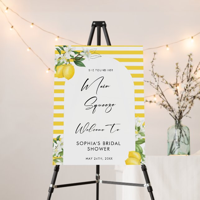 Elegant Main Squeeze Bridal Shower Welcome Sign (In Situ (Stand))