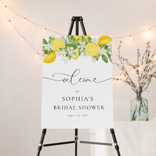Elegant Main Squeeze Bridal Shower Welcome Sign (In Situ (Stand))