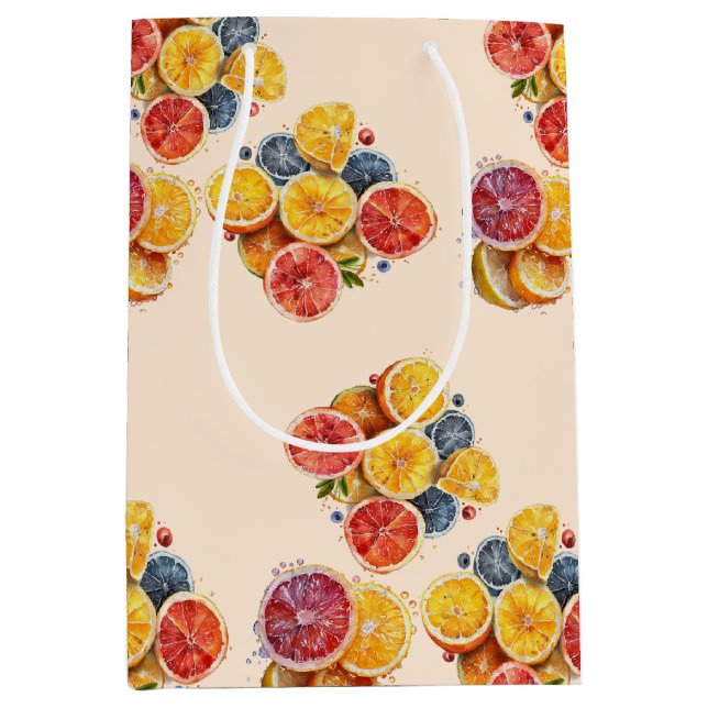 Elegant main squeeze citrus Wedding bridal shower Medium Gift Bag (Front)