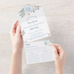 Elegant Main Squeeze Winter Bridal Shower All In One Invitation