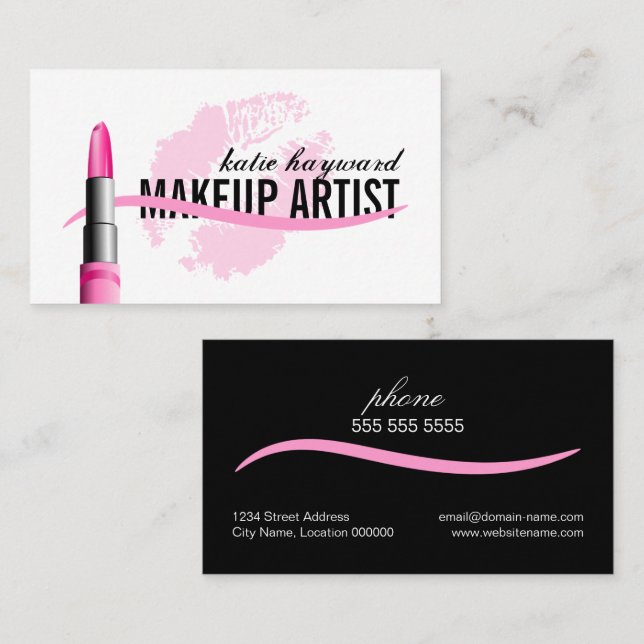 Elegant Makeup Artist Business Card (Front/Back)