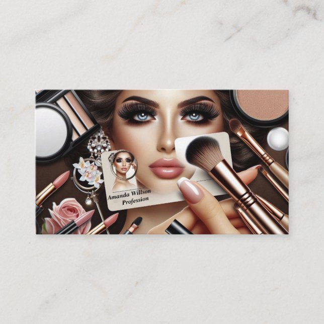 Elegant Makeup Artist Business Card (Front)