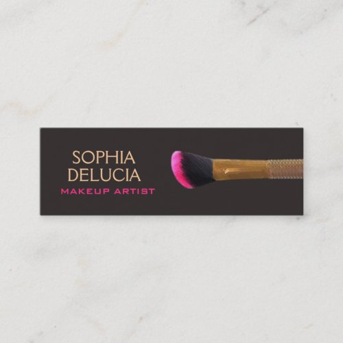 Elegant Makeup Artist Gold Pink Makeup Brush Business Card