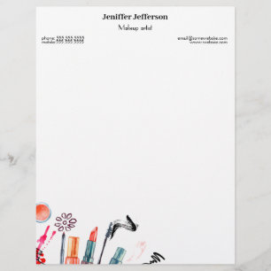 Elegant makeup artist letterhead