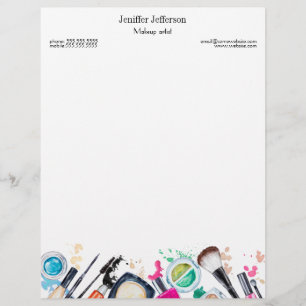 Elegant makeup artist letterhead