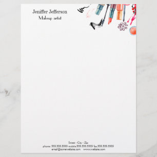 Elegant makeup artist letterhead