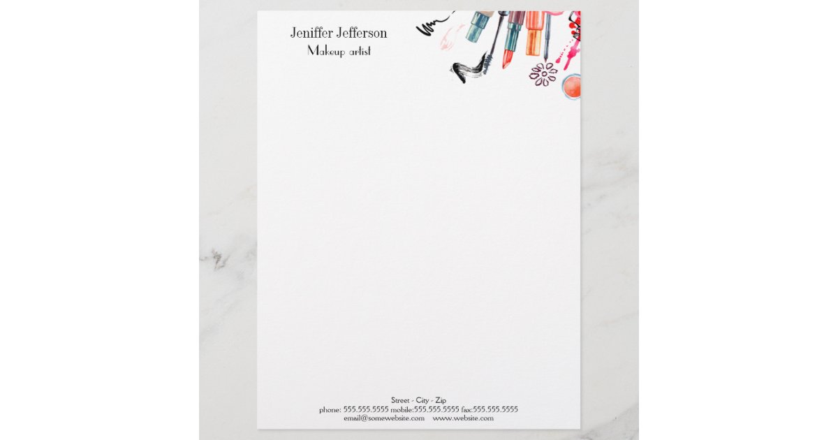 Elegant makeup artist letterhead | Zazzle