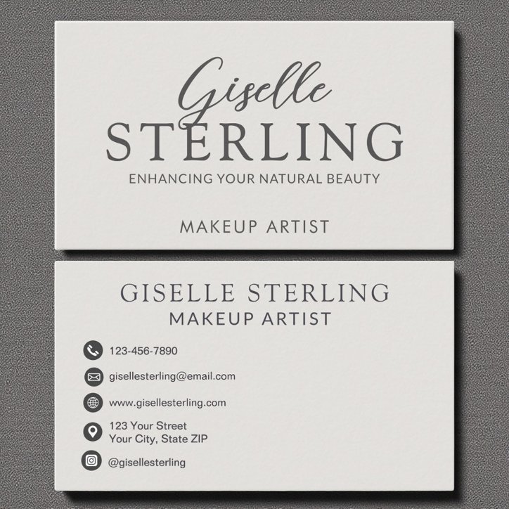 Elegant Makeup Artist Luxury Modern Script Business Card