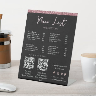 Elegant Makeup Artist Price List Template Beauty Pedestal Sign