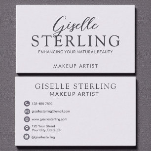 Elegant Makeup Artist Purple Lilac Script Business Card