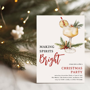 Elegant Making Spirits Bright Christmas Party Invitation